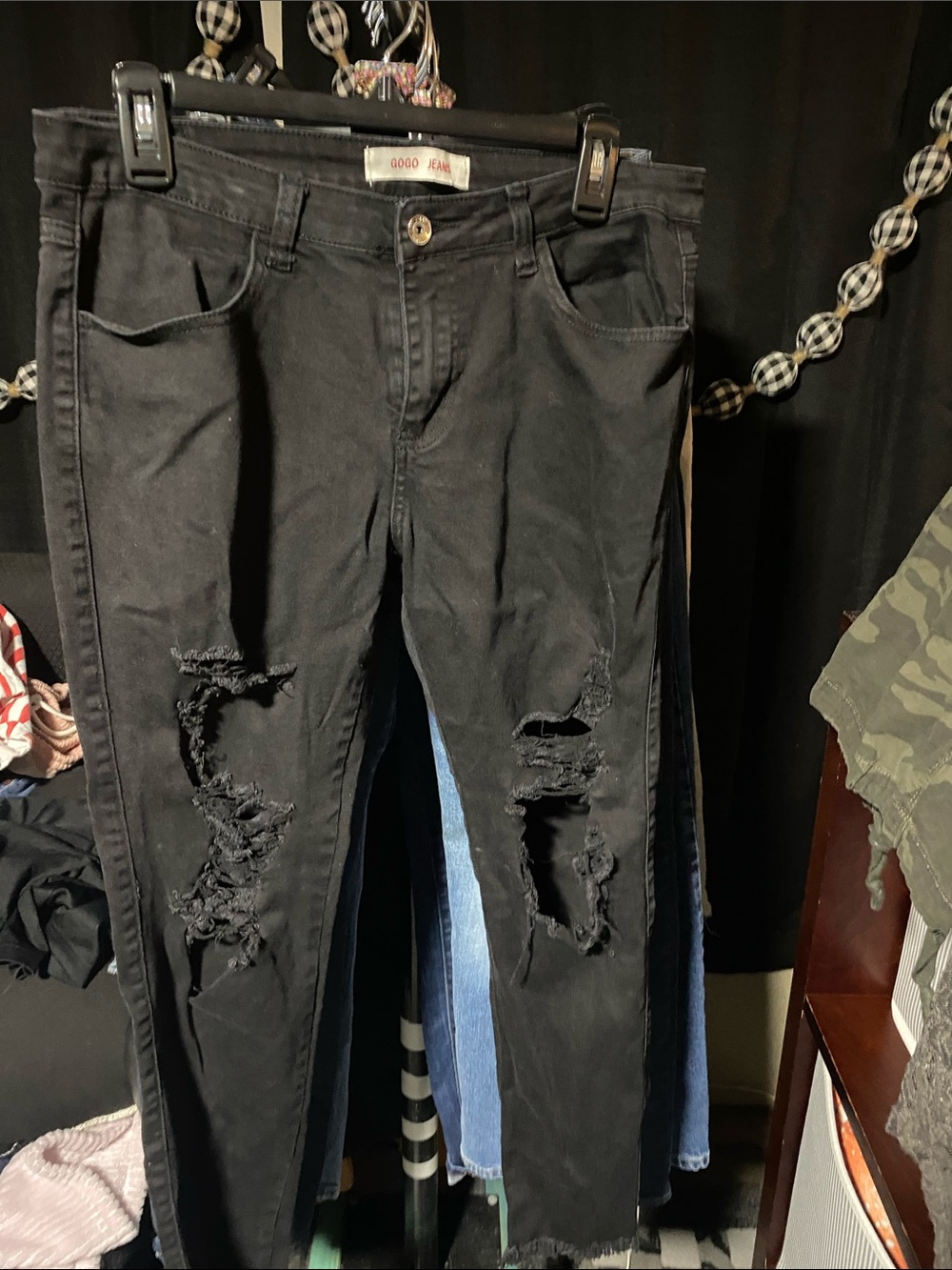 GOGO Black Distressed Skinny Jeans